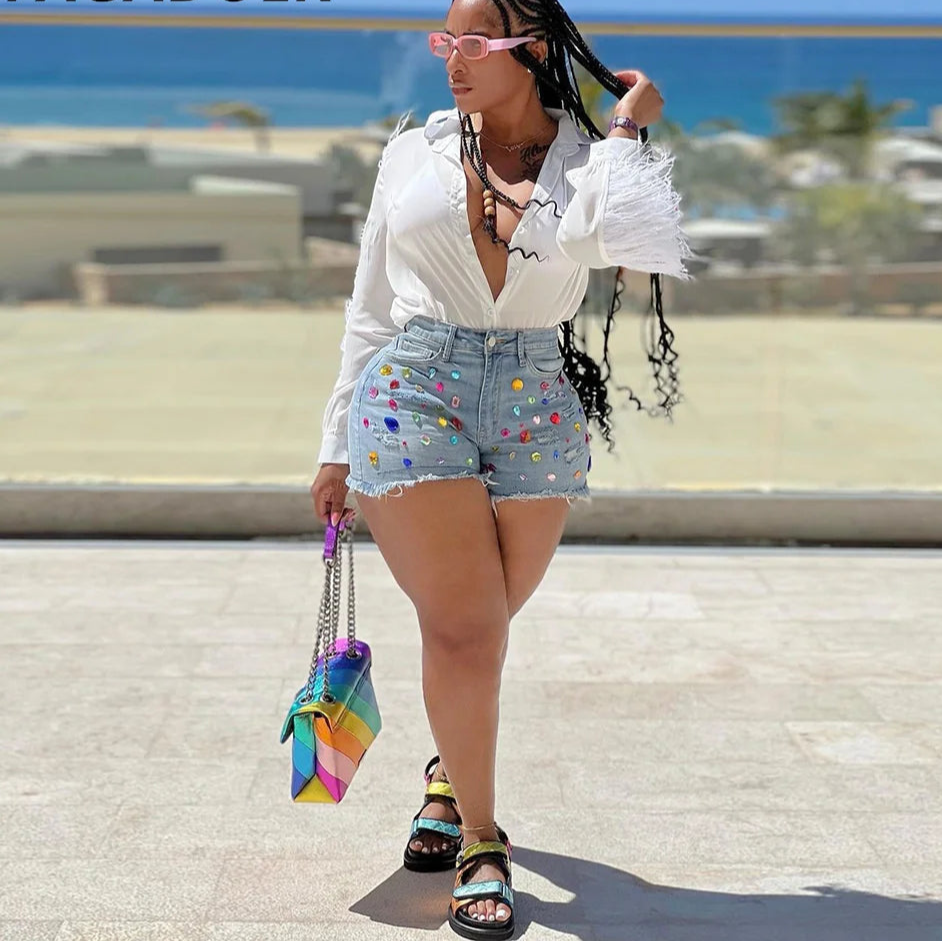 Dazzled Denim Shorts
